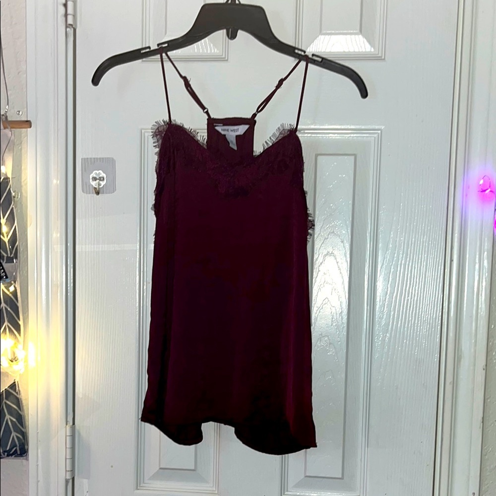 Nine West Chic Burgundy cami racerback Top